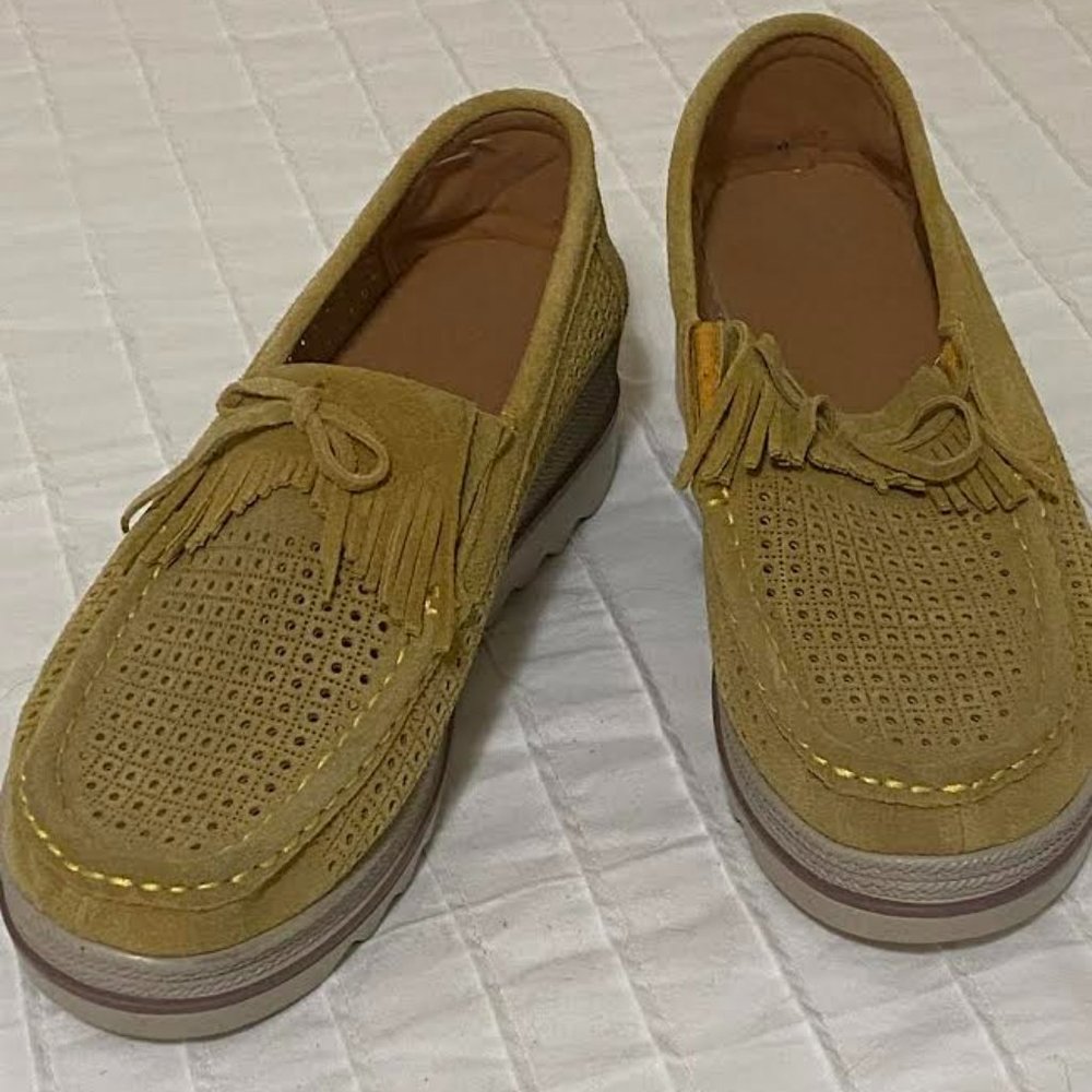 Yellow Loafers - LIKE NEW!  Size 8.  WORN ONCE!